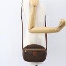 CELINE Macadam Canvas Shoulder Bag PVC Leather Brown Gold Auth 157768-21