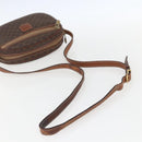 CELINE Macadam Canvas Shoulder Bag PVC Leather Brown Gold Auth 157768-7