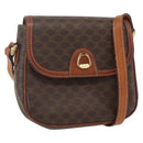 CELINE Macadam Canvas Shoulder Bag PVC Leather Brown Gold Auth 157769-1