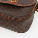 CELINE Macadam Canvas Shoulder Bag PVC Leather Brown Gold Auth 157769-10