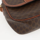 CELINE Macadam Canvas Shoulder Bag PVC Leather Brown Gold Auth 157769-11