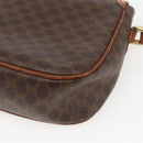 CELINE Macadam Canvas Shoulder Bag PVC Leather Brown Gold Auth 157769-12