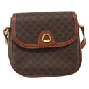 CELINE Macadam Canvas Shoulder Bag PVC Leather Brown Gold Auth 157769-2