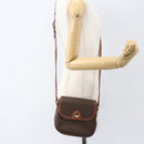 CELINE Macadam Canvas Shoulder Bag PVC Leather Brown Gold Auth 157769-22