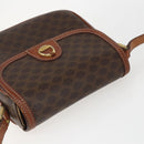 CELINE Macadam Canvas Shoulder Bag PVC Leather Brown Gold Auth 157769-6