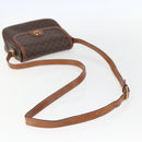 CELINE Macadam Canvas Shoulder Bag PVC Leather Brown Gold Auth 157769-7