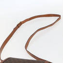 CELINE Macadam Canvas Shoulder Bag PVC Leather Brown Gold Auth 157769-8
