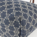 CELINE Paris Macadam Canvas Tote Bag Denim Blue Gold Auth 157771-10