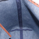 CELINE Paris Macadam Canvas Tote Bag Denim Blue Gold Auth 157771-18