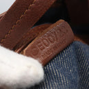 CELINE Paris Macadam Canvas Tote Bag Denim Blue Gold Auth 157771-20