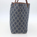 CELINE Paris Macadam Canvas Tote Bag Denim Blue Gold Auth 157771-5