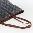 CELINE Paris Macadam Canvas Tote Bag Denim Blue Gold Auth 157771-7