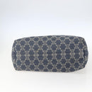 CELINE Paris Macadam Canvas Tote Bag Denim Blue Gold Auth 157771-9