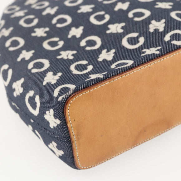 CELINE C Macadam Canvas Hand Bag Blue Auth 157772V