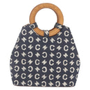 CELINE C Macadam Canvas Hand Bag Blue Auth 157772V-3