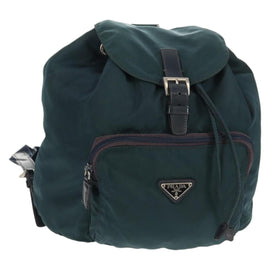 PRADA Backpack Nylon Blue Silver Auth 157773