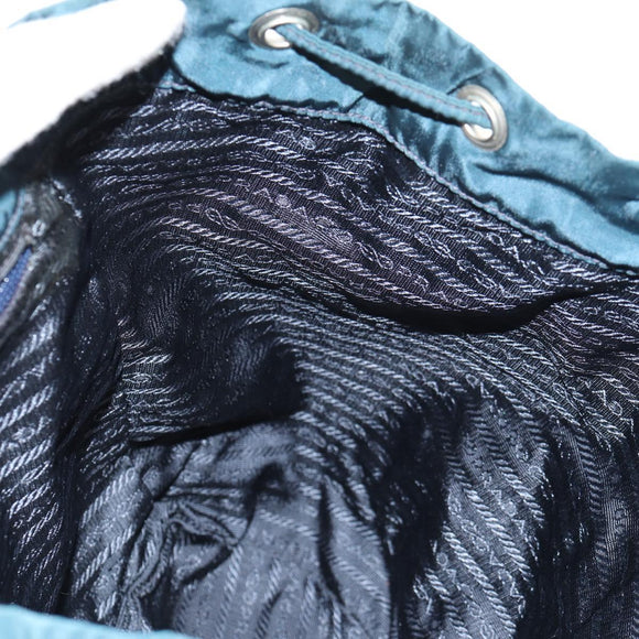 PRADA Backpack Nylon Blue Silver Auth 157773