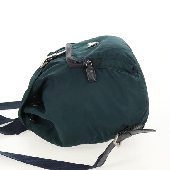 PRADA Backpack Nylon Blue Silver Auth 157773