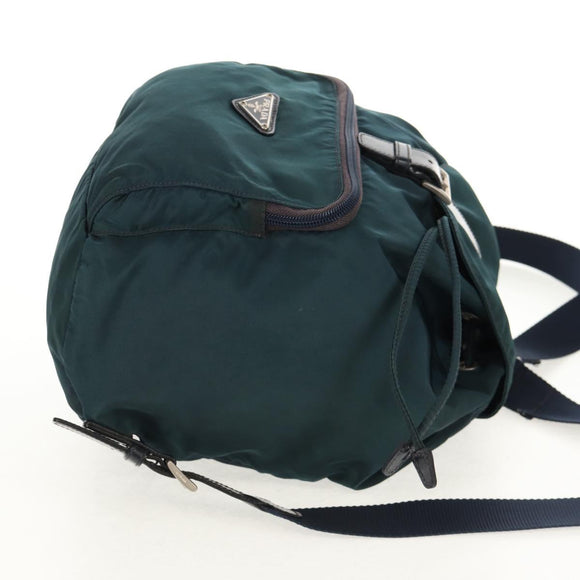 PRADA Backpack Nylon Blue Silver Auth 157773