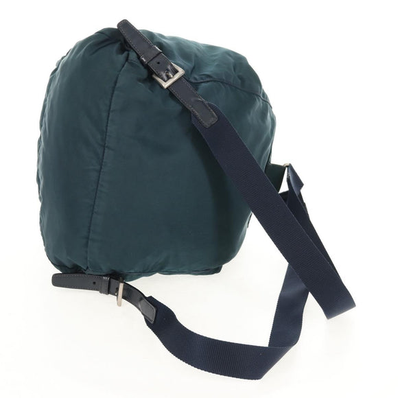PRADA Backpack Nylon Blue Silver Auth 157773