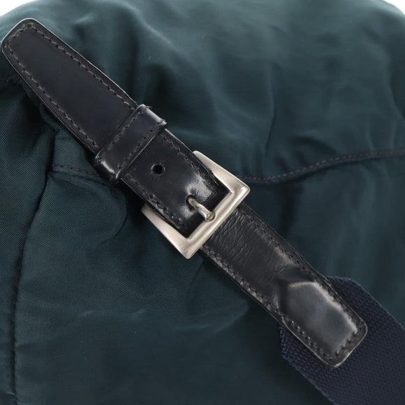 PRADA Backpack Nylon Blue Silver Auth 157773