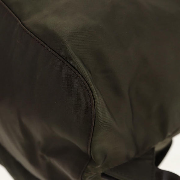 PRADA Backpack Nylon Khaki Silver Auth 157774