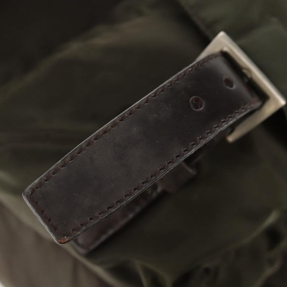 PRADA Backpack Nylon Khaki Silver Auth 157774