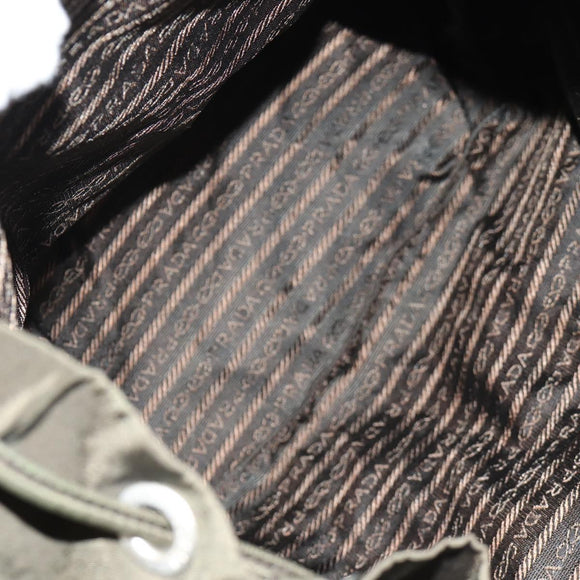 PRADA Backpack Nylon Khaki Silver Auth 157774