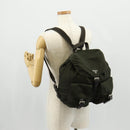 PRADA Backpack Nylon Khaki Silver Auth 157774-33