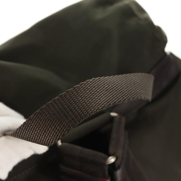 PRADA Backpack Nylon Khaki Silver Auth 157774
