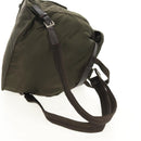 PRADA Backpack Nylon Khaki Silver Auth 157774-7