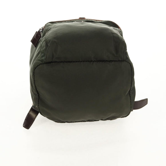 PRADA Backpack Nylon Khaki Silver Auth 157775