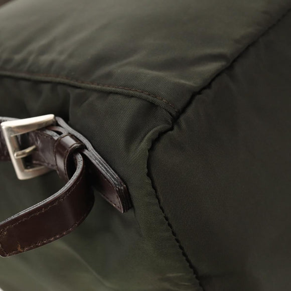 PRADA Backpack Nylon Khaki Silver Auth 157775