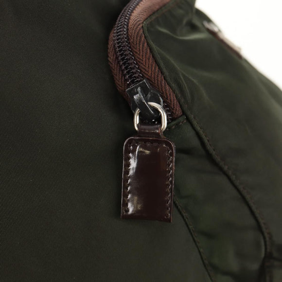 PRADA Backpack Nylon Khaki Silver Auth 157775
