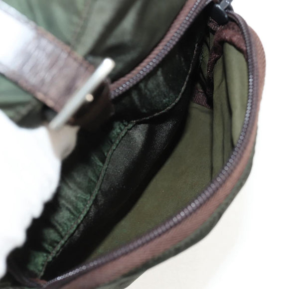 PRADA Backpack Nylon Khaki Silver Auth 157775