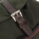 PRADA Backpack Nylon Khaki Silver Auth 157775-10