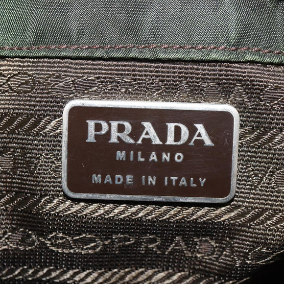 PRADA Backpack Nylon Khaki Silver Auth 157775