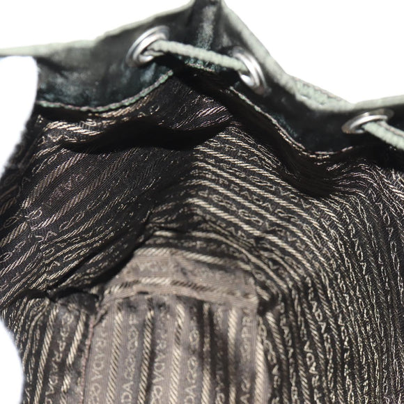 PRADA Backpack Nylon Khaki Silver Auth 157775