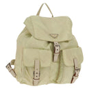 PRADA Backpack Nylon Beige Silver Auth 157776-1