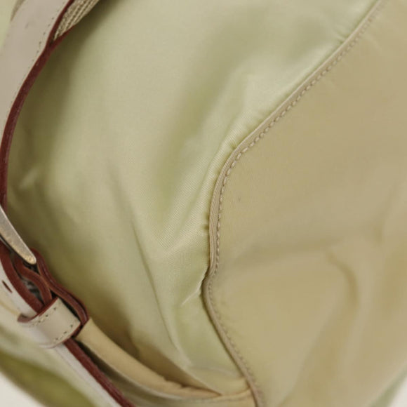 PRADA Backpack Nylon Beige Silver Auth 157776