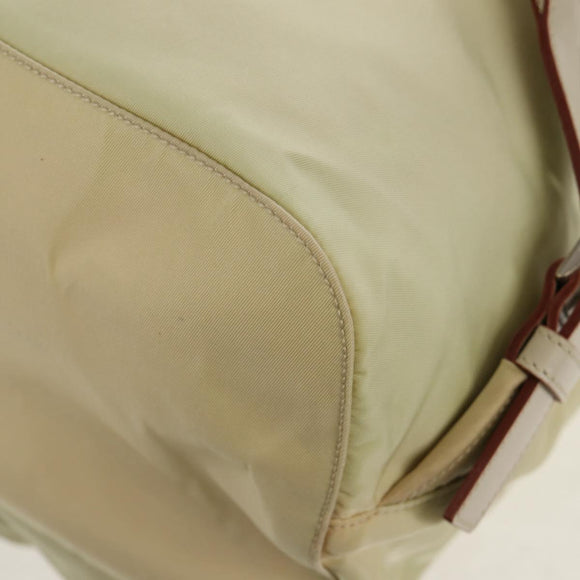 PRADA Backpack Nylon Beige Silver Auth 157776