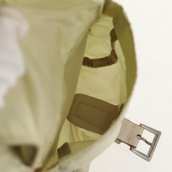 PRADA Backpack Nylon Beige Silver Auth 157776