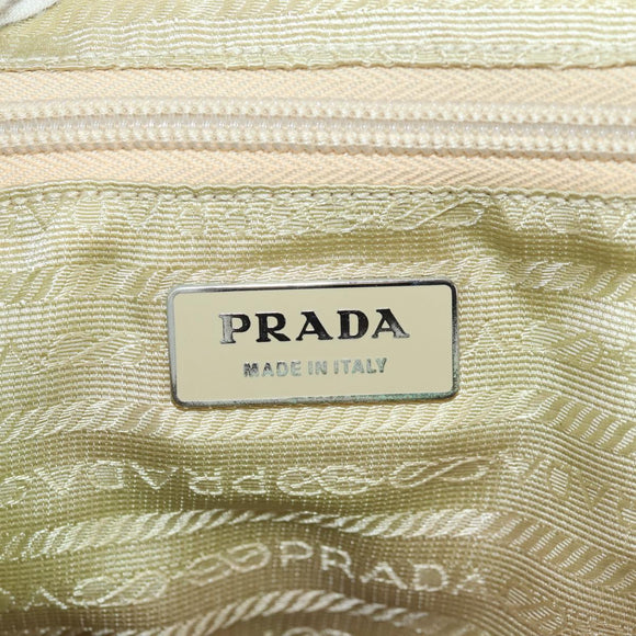 PRADA Backpack Nylon Beige Silver Auth 157776