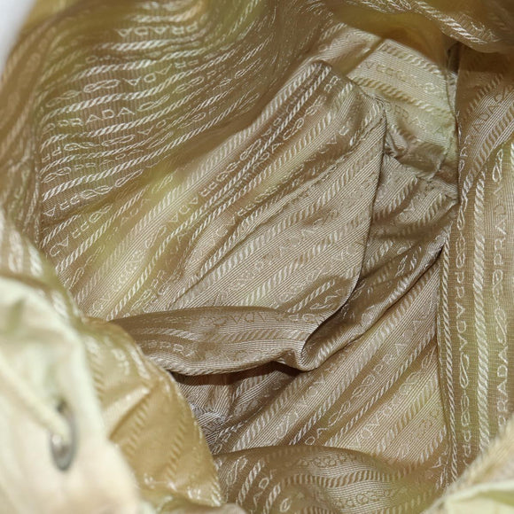 PRADA Backpack Nylon Beige Silver Auth 157776