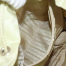 PRADA Backpack Nylon Beige Silver Auth 157776-31