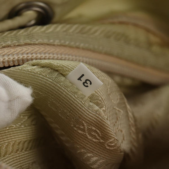 PRADA Backpack Nylon Beige Silver Auth 157776