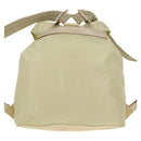 PRADA Backpack Nylon Beige Silver Auth 157776-3