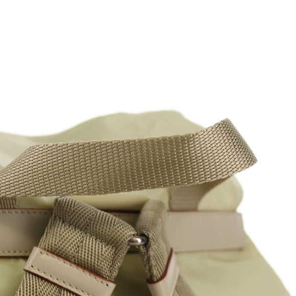 PRADA Backpack Nylon Beige Silver Auth 157776