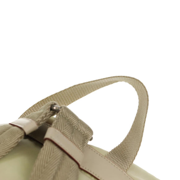 PRADA Backpack Nylon Beige Silver Auth 157776