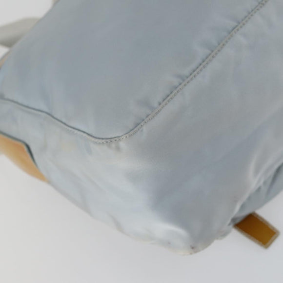 PRADA Shoulder Bag Nylon Blue Silver Auth 157777